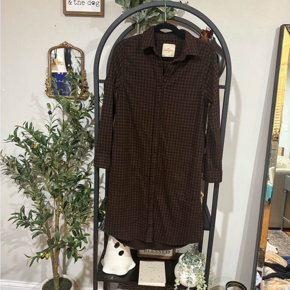 Casa Cabana Women's Brown Checkered Dress size small